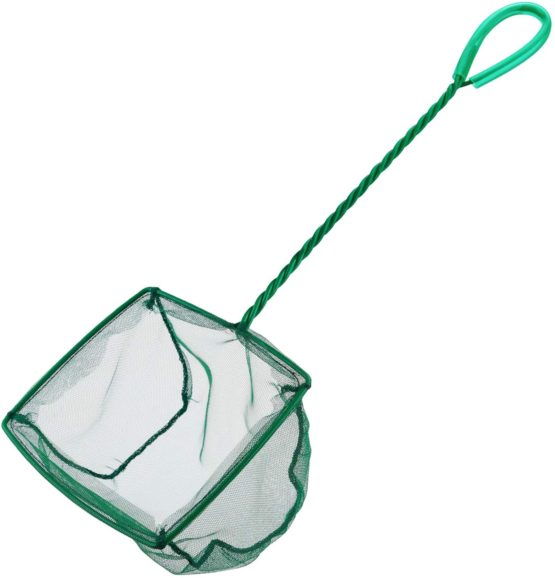 Uniclife 15cm Aquarium Fish Net Fine Mesh Fish Catch Nets with Plastic Handle - Green