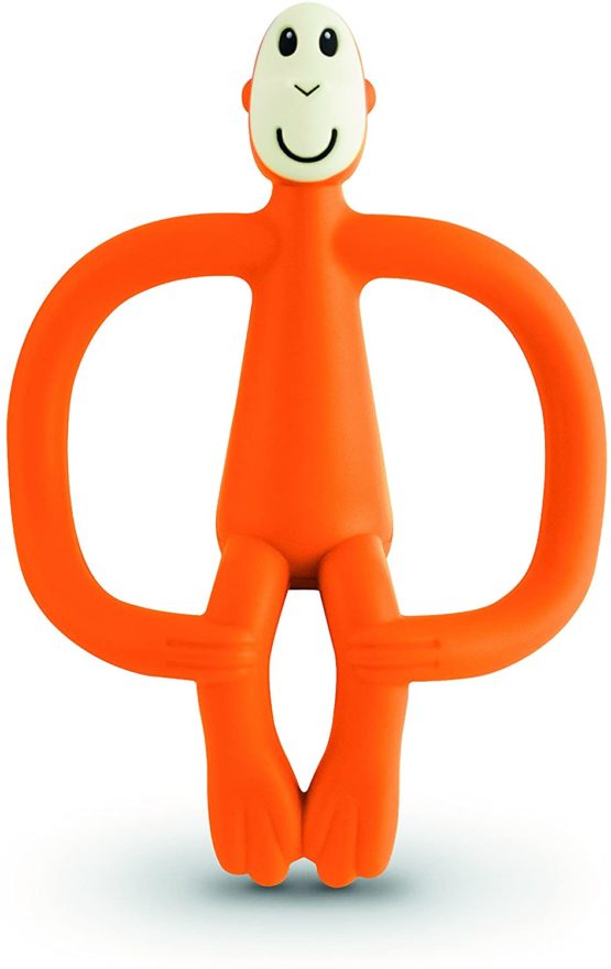 Matchstick Monkey Teething Toy for Baby, Stimulates and Massages Sore Gums, 3 Months Old+, Orange