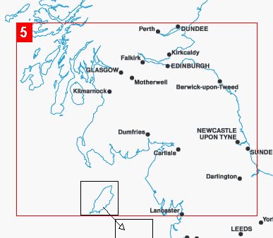 Large South And Central Scotland Postcode Wall Map, Covering Glasgow, Edinburgh And Newcastle, City Plan Inlays - Image 3