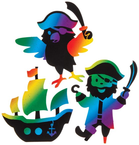 Baker Ross AW614 Pirate Scratch Art Magnets (Pack of 10), Black - Image 3