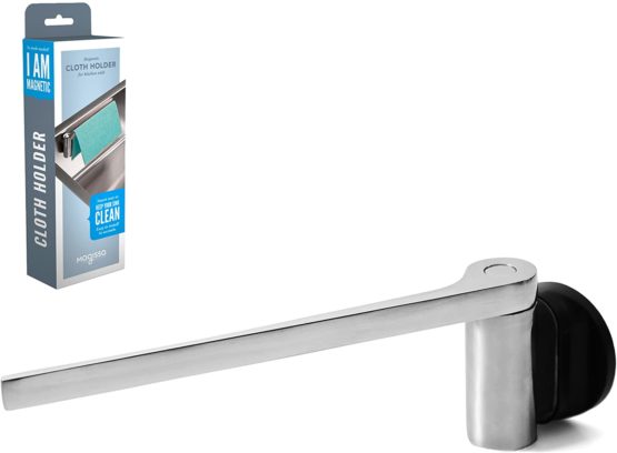 Magisso 70104 Dish Cloth Holder, 10- second installation with magnets, Stainless Steel, Straight - Image 4