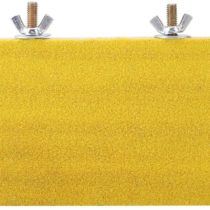 Zerodis Bird Perch Stand Natural Wood Rough Platform Toy Playground Paw Grinding Clean Frosted Board for Pet Parrot Hamster Squirrel(Yellow)