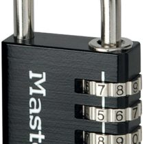 Master Lock 7640EURDBLKCC Combination Padlock in Aluminium, Black, 4 x 7.8 x 1.5 cm
