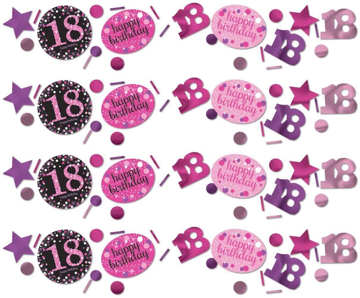 Amscan 9900578 - Pink Sparkling Celebration 18th Birthday Table Confetti Scatters - 34 g