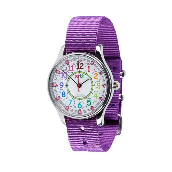 EasyRead Time Teacher WERW-COL-24-PU Learn the Time Girls Waterproof Watch Purple