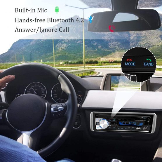 Car Radio Bluetooth Hands-Free, CENXINY 1 DIN Car Stereos with USB and CAR MP3 Player, 4x65W FM Radio, Support IOS and Android Phone (NO CD) - Image 2