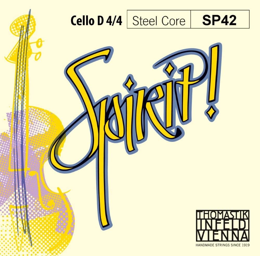 Thomastik single string for cello 4/4 Spirit - D string steel core, chrome wound, medium
