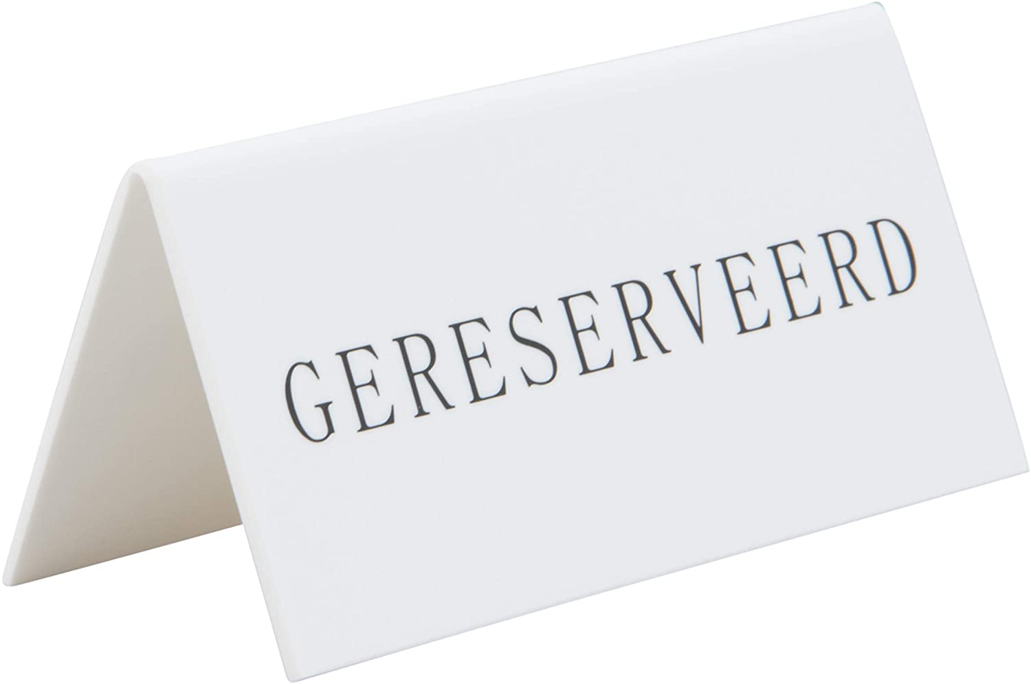 Securit Table Stands, Reserved-Dutch (Set of 5), acrylic, White, 5x10x4, 5cm - Image 2