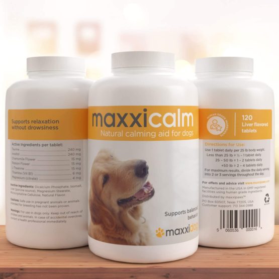 maxxipaws maxxicalm Natural Non-Drowsy Calming Aid Supplement for Dogs with Behavioural Training Guide - 120 Tasty Tablets - Image 3