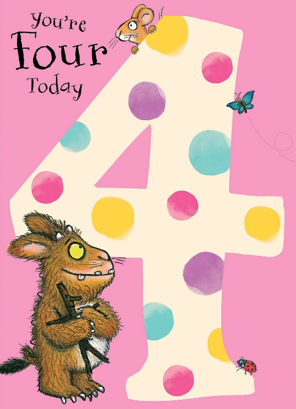 The Gruffalo GR005 4th Birthday Card Multi Colour, 178x128mm