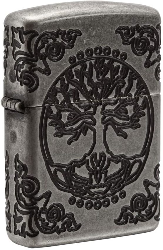 Zippo Unisex's Tree Of Life Lighter, Armor Antique Silver, Regular