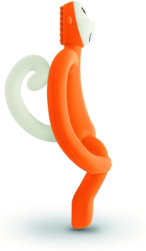 Matchstick Monkey Teething Toy for Baby, Stimulates and Massages Sore Gums, 3 Months Old+, Orange - Image 2
