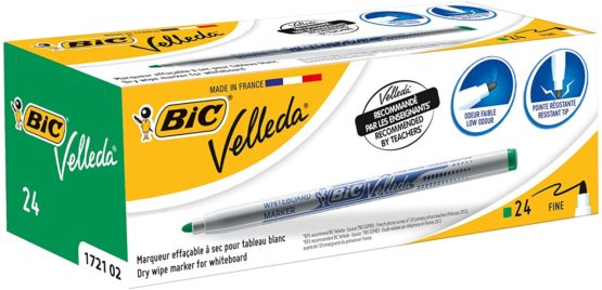 BIC Velleda 1721 Whiteboard Bullet Tip Marker (Box of 24) - Green