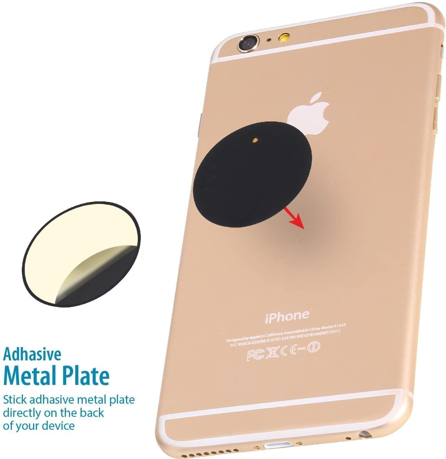 Smartphones Metal Plate 4 Pack for Phone Car Mount Holder Cradle with 3M Adhesive (Compatible with Magnetic Mounts) - Image 3