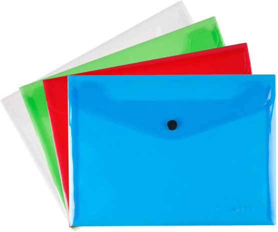 Q-Connect A5 Polypropylene Document Folder - Assorted, Pack of 12