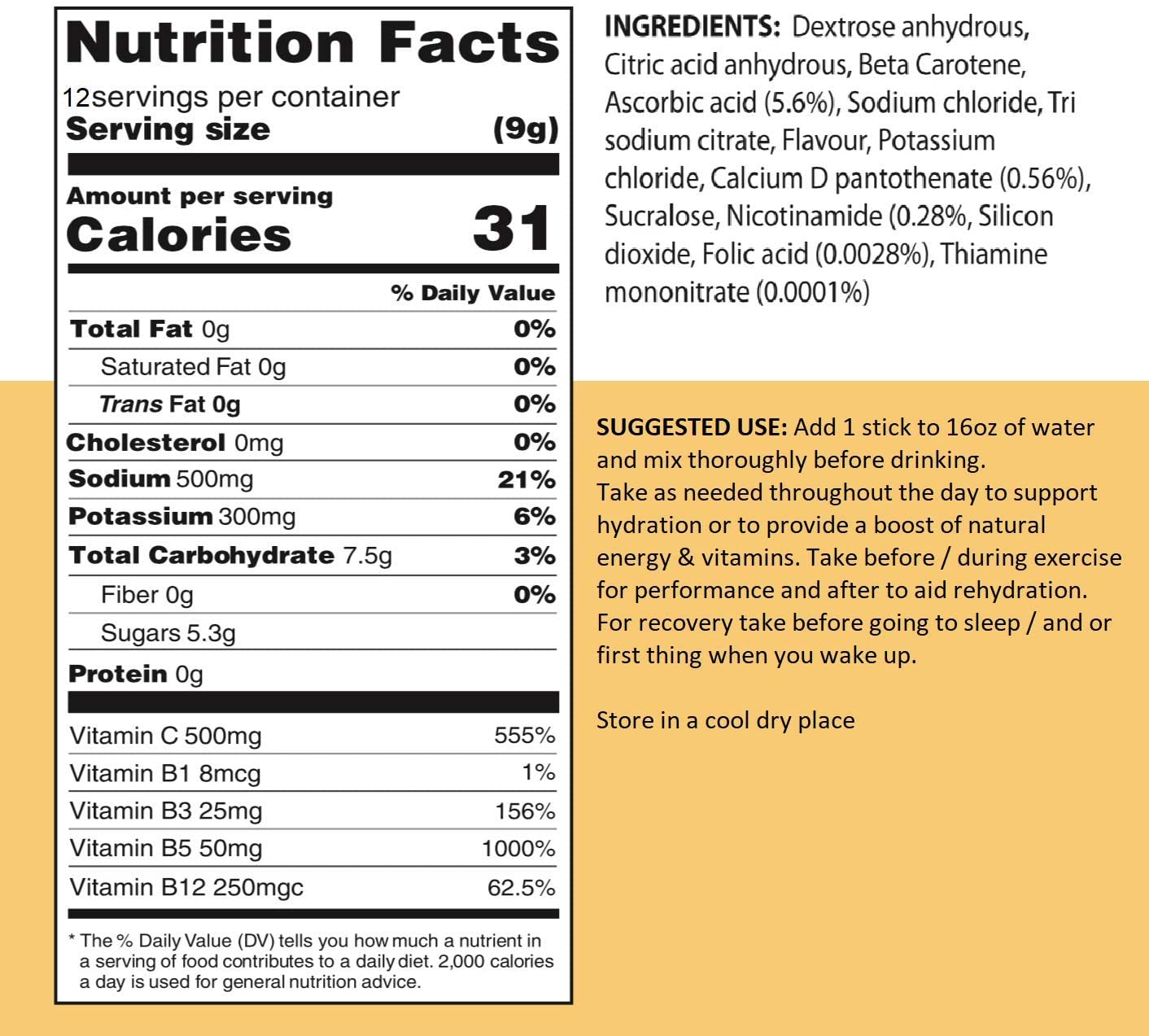 Revival Rapid Rehydration, Electrolytes Powder, High Strength Vitamin C, B1, B3, B5, B12 Supplement Sachet Drink - Image 4