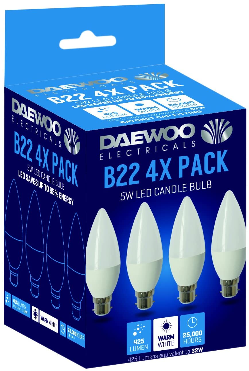 DAEWOO LED Bulbs, B22, 40 W, Warm White