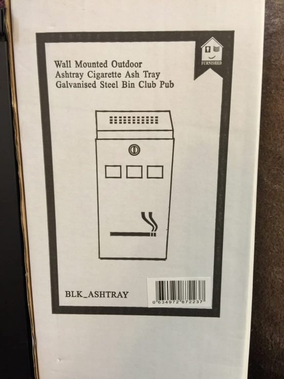Wall Mounted Outdoor Ashtray Cigarette Ash Tray Galvanised Steel Bin Club Pub - Image 3