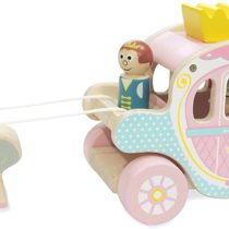 Indigo Jamm Princess Polly Carriage, Classic Wooden Toy Playset with Removable Roof and Passengers