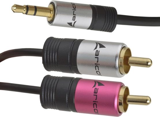 aricona 3.5mm Jack to 2 x RCA Jack Stereo Audio Cable 2m Premium Y Cable