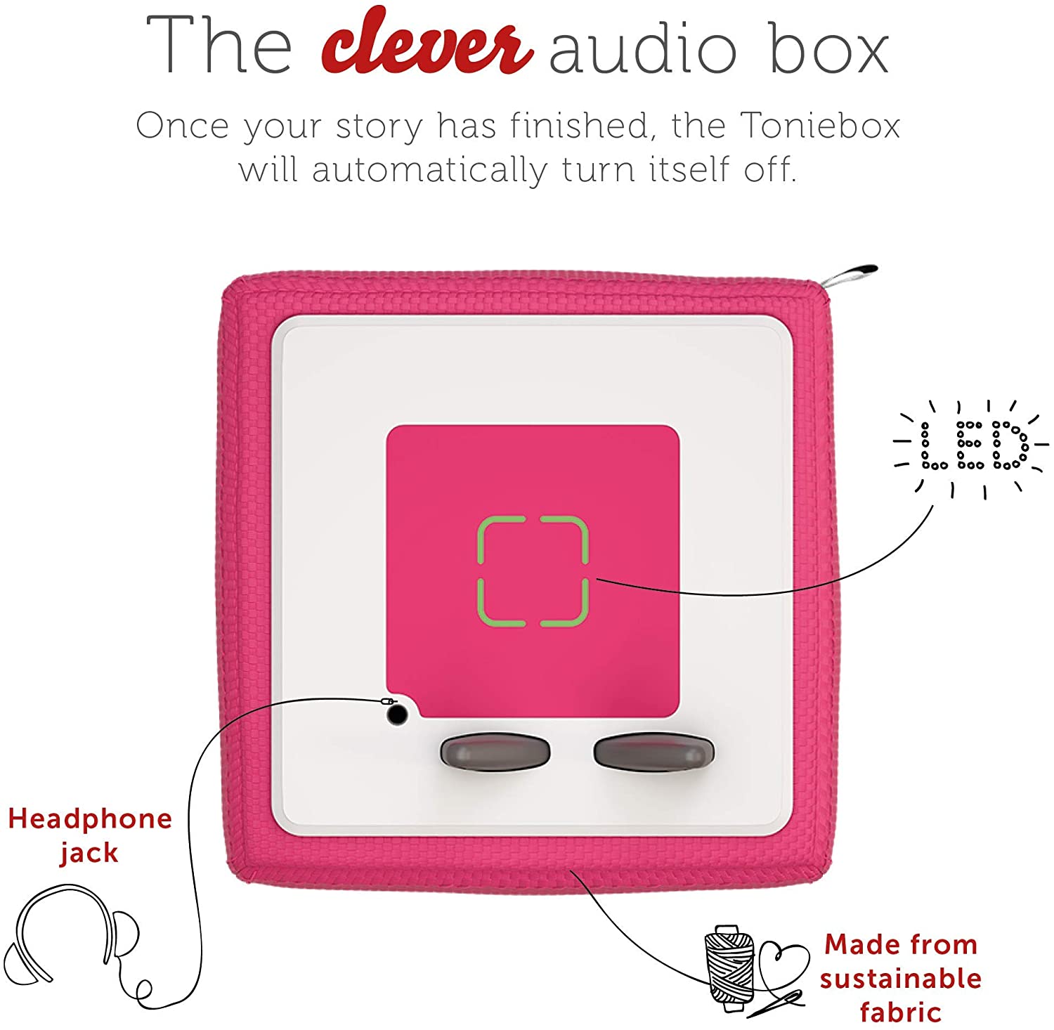 tonies Toniebox 1 Wireless Musical Storybox Starter Set, including 1 Creative, Pink, 12 x 12 x 12 centimeters - Image 3
