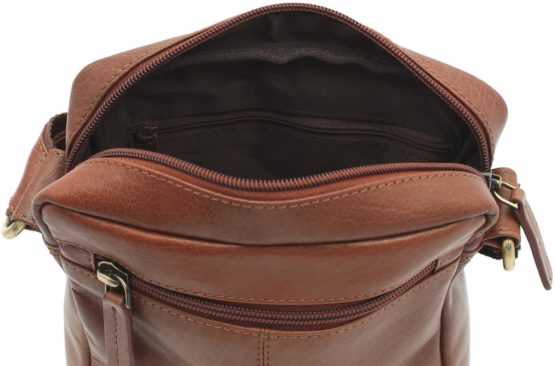 Visconti Compact Leather Messenger/Travel Bag S7 Black - Image 4