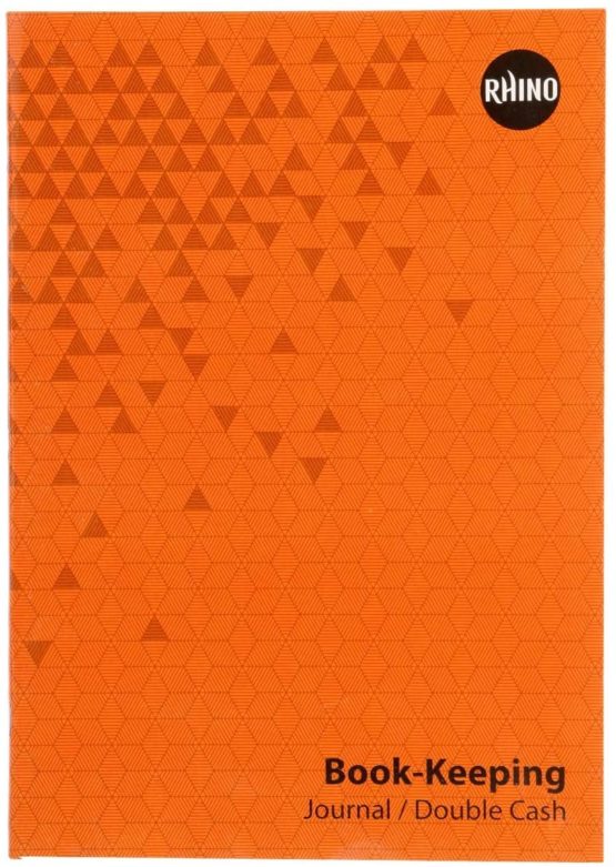 RHINO Stationery A4 Book-Keeping Book | Hardback Account Book | 32 Pages | Journal Ruling | Orange Cover - Image 4