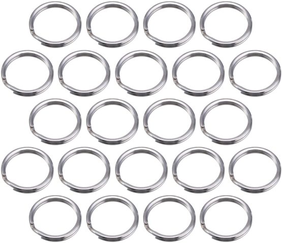 Bememo 100 Pack Key Ring Round Hoop Small Metal Split Rings for Home Keys Organization and Craft Making, Silver (15 mm/ 0.59 inch)