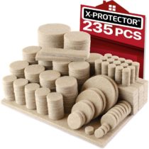 Furniture Pads Floor Protectors X-PROTECTOR 235 PCS - Felt Pads for Chair Legs - Premium Furniture Felt Pads for Furniture Feet - Huge Quantity Floor Protector Pads - Protect Your Wood Floors! (Beige)