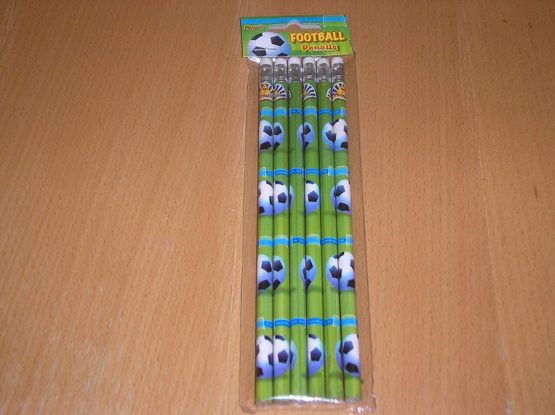 3 PACKS OF 6 Football Soccer Party Bag Pencils with Eraser - Boys Party Bag Fillers Pencils