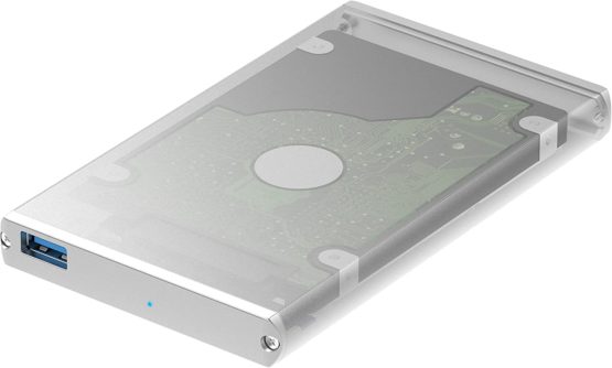 Sabrent Ultra Slim USB 3.0 to 2.5-Inch SATA External Aluminum Hard Drive Enclosure [Optimized For SSD, Support UASP SATA III] Silver (EC-UM30)