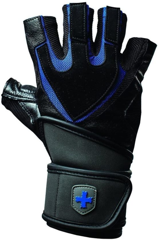 Harbinger Men's Training Wrist Wrap Weightlifting Gloves-Black, Large