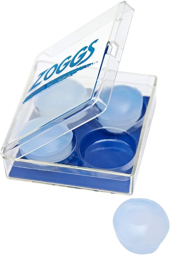 Zoggs Silicone Reusable Ear Plugs for Swimming And Watersports, Clear, Pack of 4