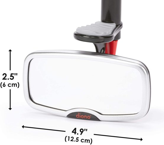 Diono See Me Too Rear View Baby Mirror for Car, Fully Adjustable with Wide Crystal Clear View, Shatterproof, Crash Tested - Image 3