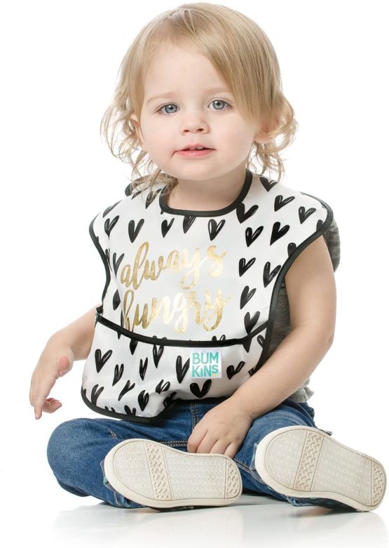 Bumkins SuperBib, Baby Bib, Waterproof, Washable, Stain and Odor Resistant, 6-24 Months, 3-Pack - Always Hungry, Feed Me, Good Vibes - Image 2