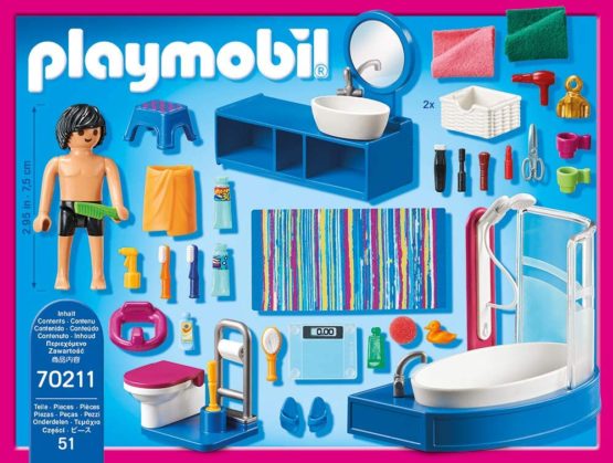 Playmobil 70211 Dollhouse Furnished Bathroom, for Children Ages 4+ - Image 3