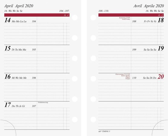 rido/idé 706791020, weekly calendar, schedule systems, 2020, 2 pages = 1 week, sheet size 7.6 x 12.7 cm - Image 4