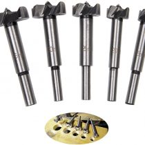 Forstner Drill Bits - Malayas 5pcs 15-35mm Carbide Steel Woodworking Hinge Boring Hole Saw Drill Bit Set for Wood Plastic Plywood