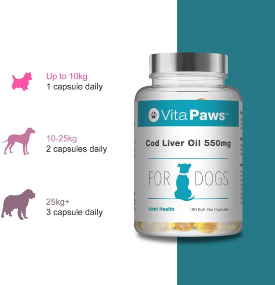 Cod Liver Oil for Dogs 550mg | 180 Soft Gel Capsules | Support The Health of The Skin and Coat | Manufactured in The UK - Image 3