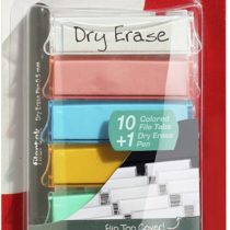 Cathedral Dry Erase Filing Tabs with Pen - Assorted Colour (Pack of 10)