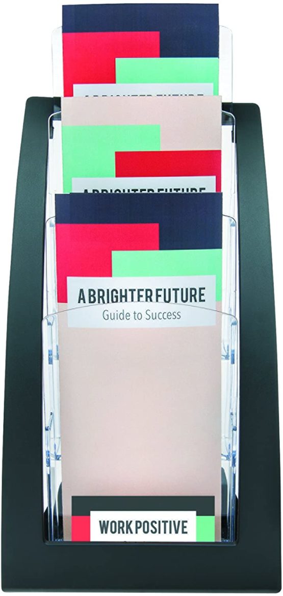 Deflecto 693604 Leaflet Size Contemporary Literature Holder - Black - Image 3