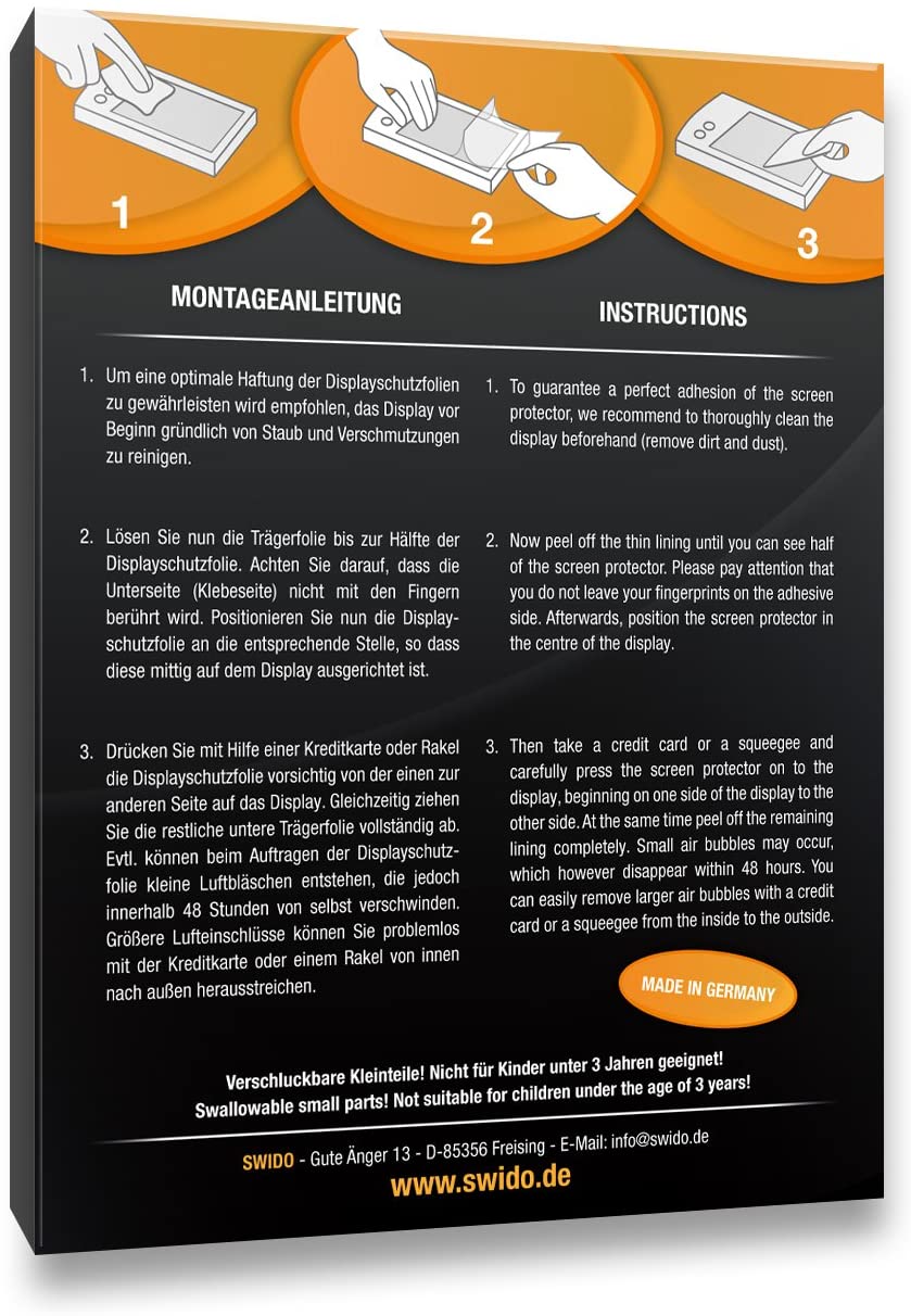 SWIDO 2 x Anti-Reflective Screen Protector for Creative MuVo V100, PREMIUM QUALITY (non-reflecting, hard-coated - Image 2