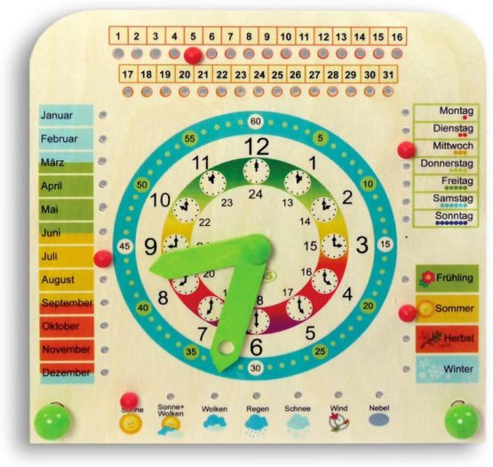 Hess 14658 "Seasons" Wooden Calendar Clock - Image 2