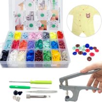 SUNTATOP T5 Snap Buttons + Snap Plier Kit for All Kinds Clothes DIY(24 Colors, Plier for T3, T5, T8)