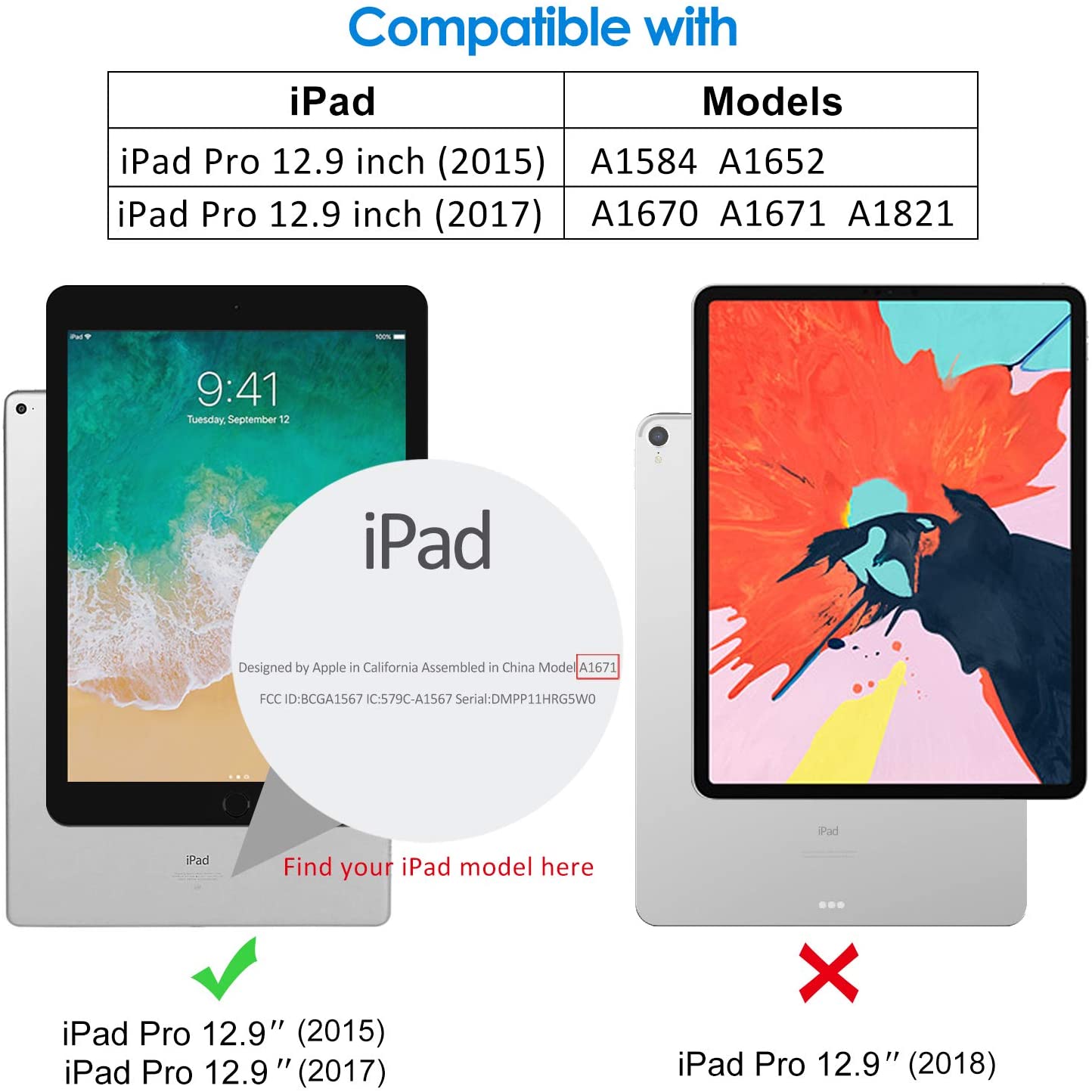 JETech Screen Protector for iPad Pro 12.9 (2015 and 2017 Model), Tempered Glass Film, Transparent, iPadPro12.9(2/1) - Image 2