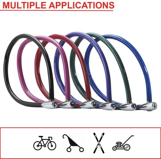 MASTER LOCK Bike Cable Lock [Key] [55 cm Colourful Cable] [Outdoor] 8630-F - Ideal for Bike, Electric Bike, Skateboards, Strollers, Lawnmowers and other Outdoor Equipments - Image 3