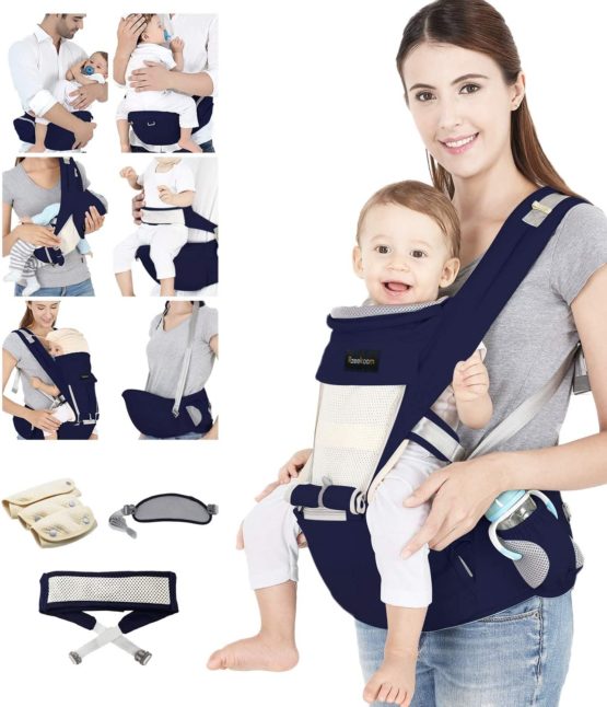Azeekoom Baby Carrier, Ergonomic Hip Seat, Baby Carrier