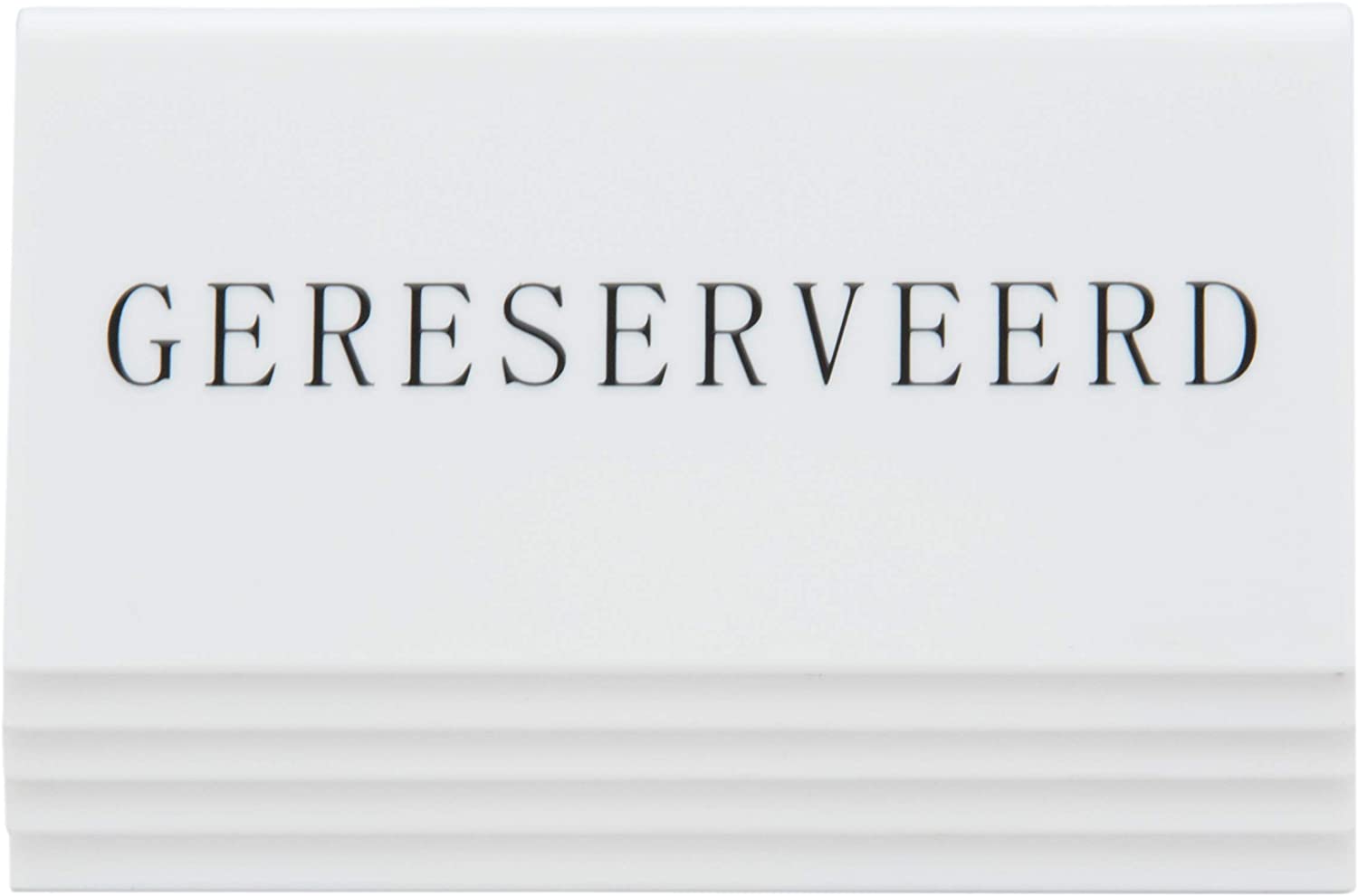 Securit Table Stands, Reserved-Dutch (Set of 5), acrylic, White, 5x10x4, 5cm