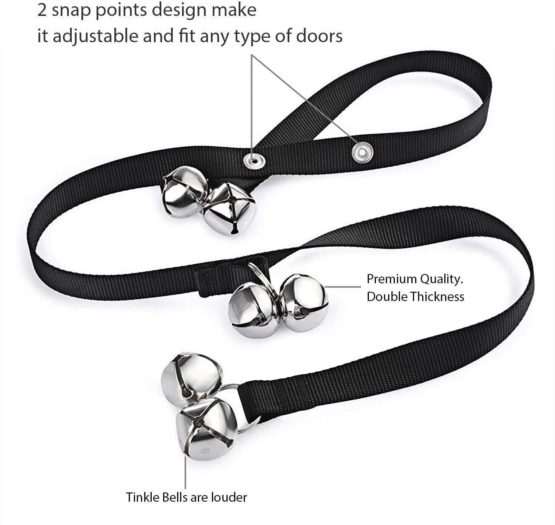 Zellar Dog Puppy Doorbells, Length Adjustable Loud Dog Puppy Potty Toilet House Training Bells - Image 2
