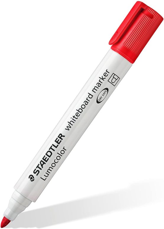 Staedtler Lumocolor 351 Whiteboard Marker Bullet Tip Approx. 2 mm line Width, Set of 6 Markers, high Quality, Made in Germany, can be Wiped Dry and Residue- by whiteboards, 351 WP6X - Image 3